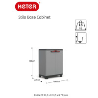 Produktbild för Keter Lågt förvaringsskåp Stilo grå och svart 90 cm