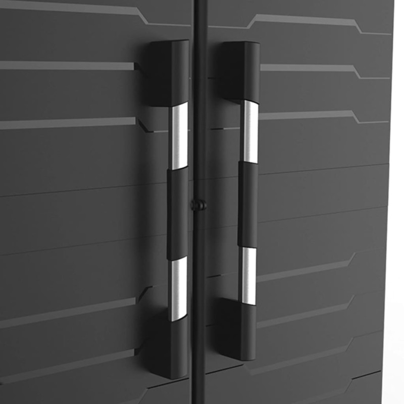 Produktbild för Keter Förvaringsskåp med hyllor Garage XL svart och silver 188 cm