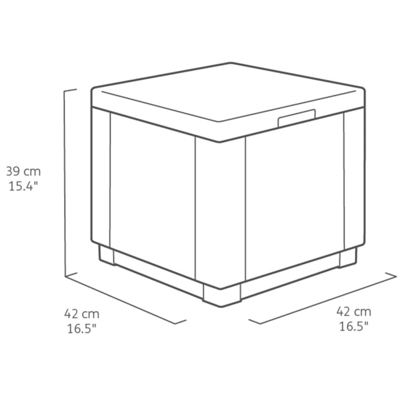 Produktbild för Keter Cube förvaringspuff cappuccino 228749