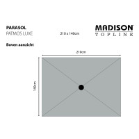 Produktbild för Madison Trädgårdsparasoll Patmos Luxe rektangulärt 210x140 cm taupe