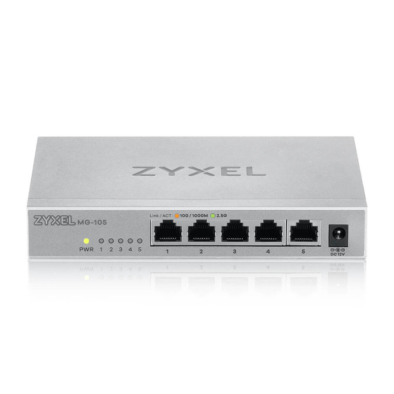 Produktbild för Zyxel MG-105 Ohanterad 2.5G Ethernet (100/1000/2500) Stål