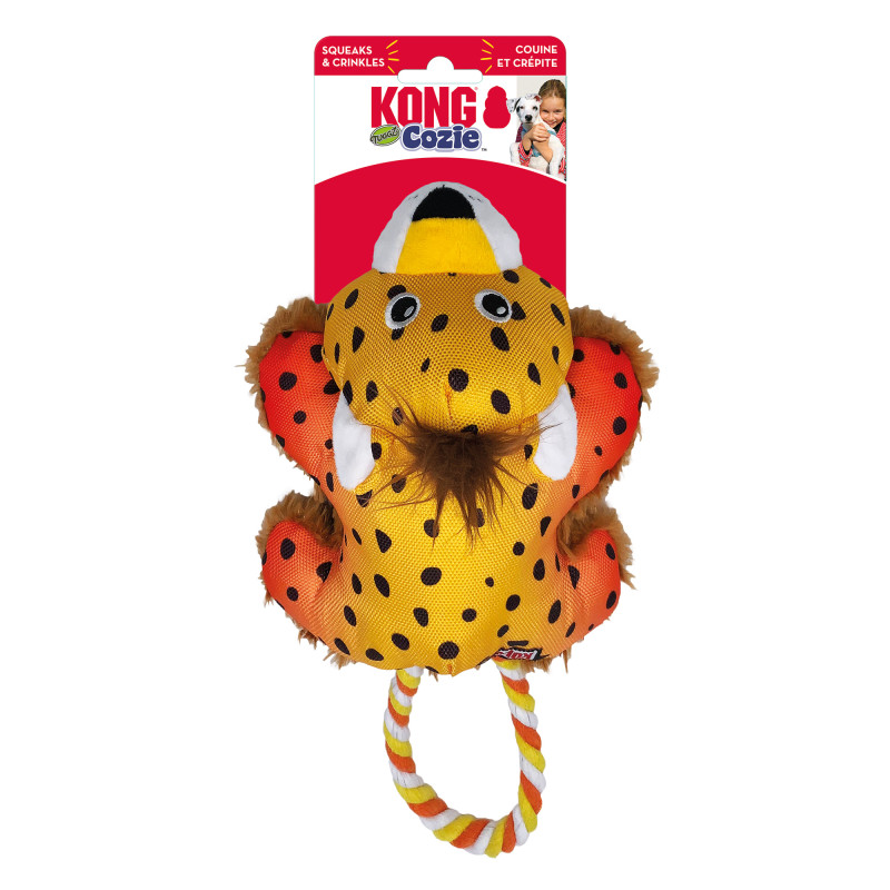 Produktbild för Hundleksak Cozie Tuggz Cheetah Sm/Md KONG 26x15x9cm