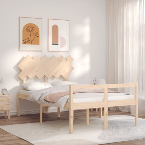 vidaXL Sängram med sänggavel 120x200 cm massivt trä - Sängar & Sängramar