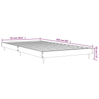 Produktbild för Sängram vit högglans 90x200 cm konstruerad trä