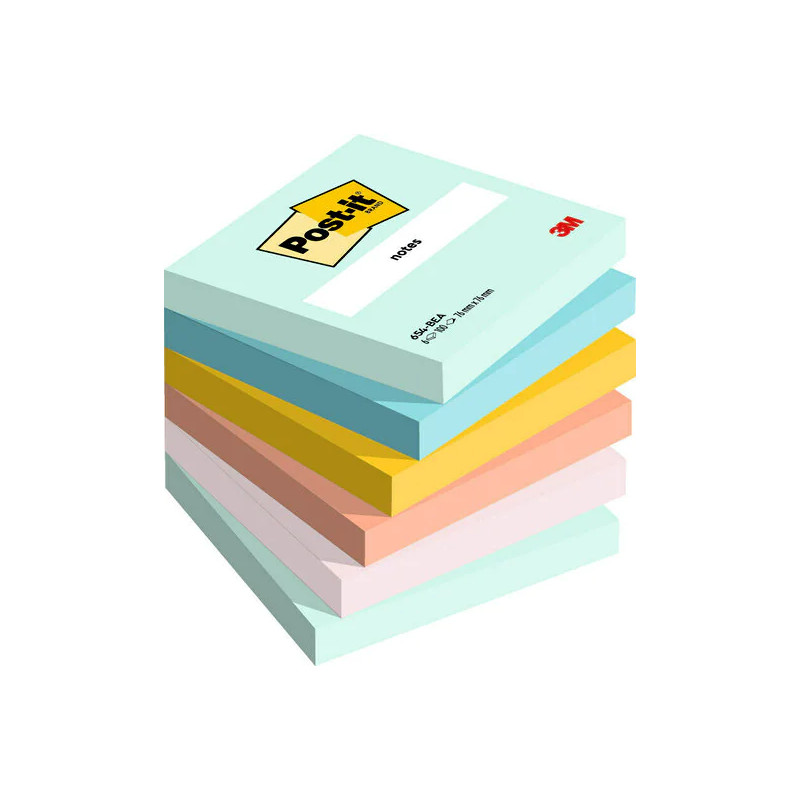 Produktbild för 3M 7100259201 självhäftande anteckningsblock Torg Multifärg 100 ark