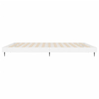 Produktbild för Sängram vit högglans 160x200 cm konstruerat trä