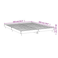 Produktbild för Sängram vit högglans 160x200 cm konstruerat trä