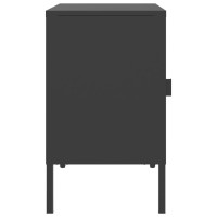 Miniatyr av produktbild för Sängbord svart 50x35x60 cm glas och stål