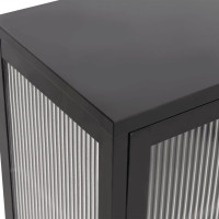Produktbild för Skänk svart 70x35x70 cm glas och stål
