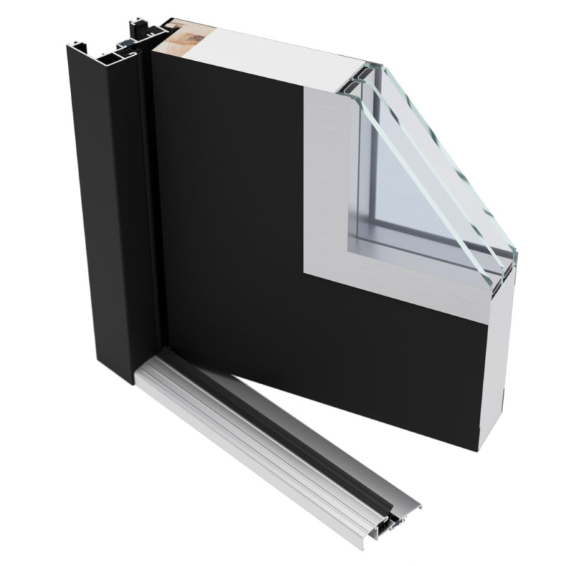 Produktbild för Ytterdörr antracit 100x200 cm aluminium