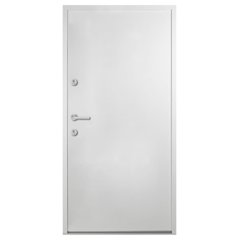 Produktbild för Ytterdörr vit 100x200 cm aluminium