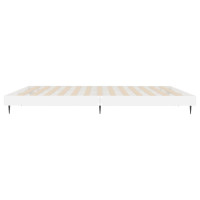 Produktbild för Sängram vit högglans 200x200 cm konstruerad trä