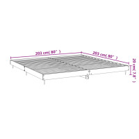 Produktbild för Sängram vit högglans 200x200 cm konstruerad trä