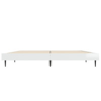 Produktbild för Sängram vit högglans 135x190 cm konstruerat trä
