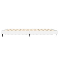 Produktbild för Sängram vit högglans 135x190 cm konstruerat trä