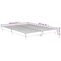Produktbild för Sängram vit högglans 135x190 cm konstruerat trä