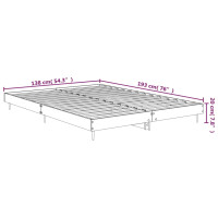 Produktbild för Sängram vit högglans 135x190 cm konstruerat trä