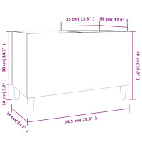 Produktbild för Stereobänk betonggrå 74,5x38x48 cm konstruerat trä