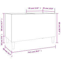 Miniatyr av produktbild för Stereobänk vit högglans 74,5x38x48 cm konstruerat trä