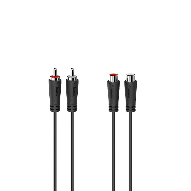 Produktbild för Cable Audio Extension 2 RCA Plugs - 2 RCA Sockets 3.0m