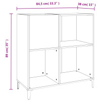 Produktbild för Stereobänk brun ek 84,5x38x89 cm konstruerat trä