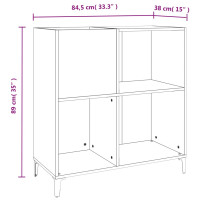 Produktbild för Stereobänk grå sonoma 84,5x38x89 cm konstruerat trä