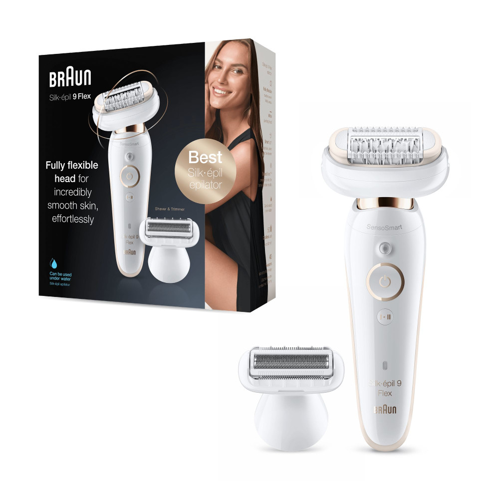Produktbild för Braun Silk-épil 9 81688635 epilatorer 40 pincetter Vit, Guld