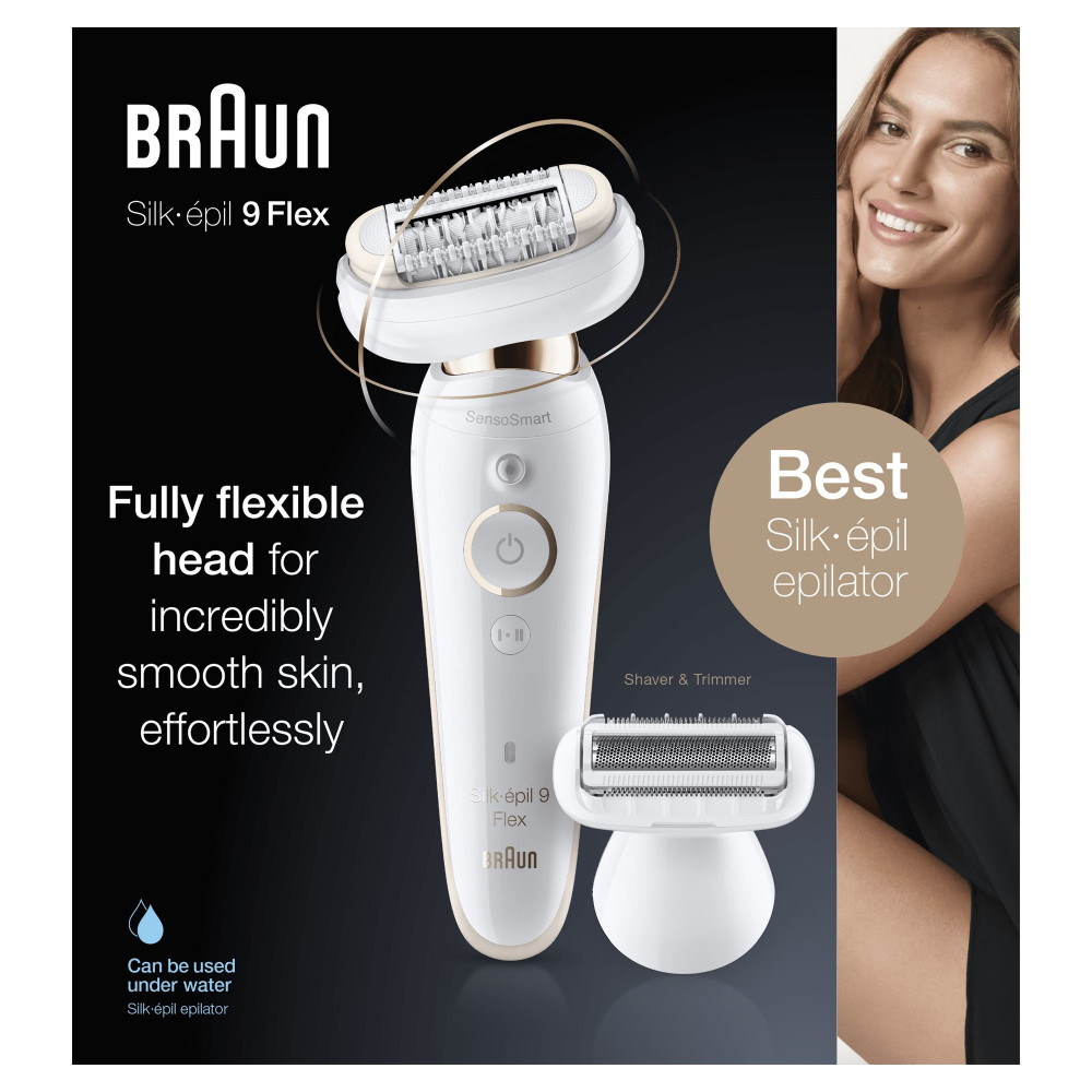 Produktbild för Braun Silk-épil 9 81688635 epilatorer 40 pincetter Vit, Guld