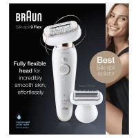 Produktbild för Braun Silk-épil 9 81688635 epilatorer 40 pincetter Vit, Guld
