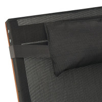 Produktbild för Solsäng med kudde grå textilene och massivt poppelträ