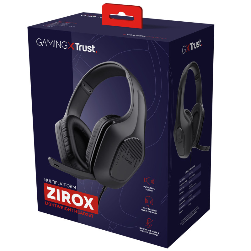 Produktbild för GXT 415 Zirox Gaming Headset Svart