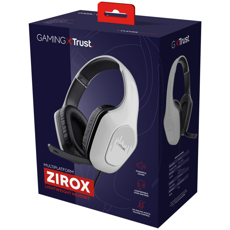Produktbild för GXT 415W Zirox Gaming Headset Vit