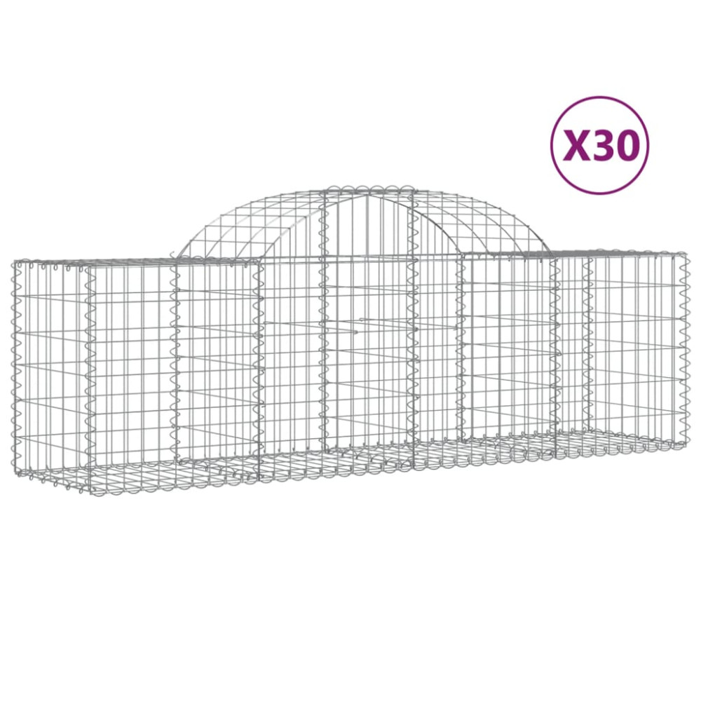 Produktbild för Gabioner bågformade 30 st 200x50x60/80 cm galvaniserat järn