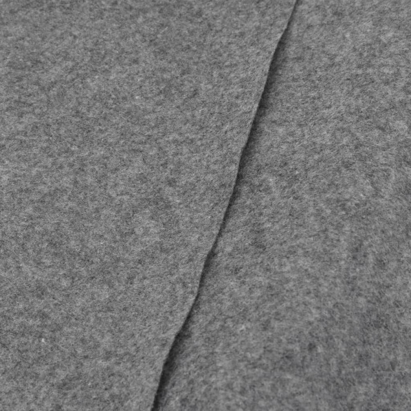Produktbild för Bottenmatta ljusgrå Ø458 cm polyester geotextil