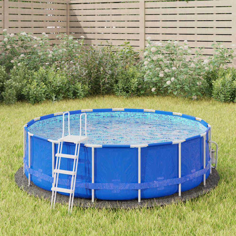 Produktbild för Markduk för pool ljusgrå Ø244 cm polyester geotextil