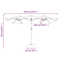 Produktbild för Parasoll dubbelt sandvit 449x245 cm