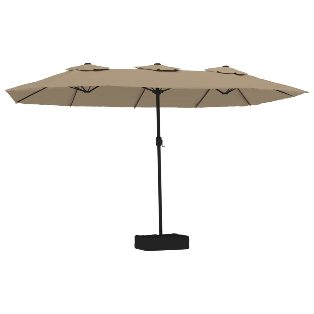 Produktbild för Parasoll dubbelt taupe 449x265 cm