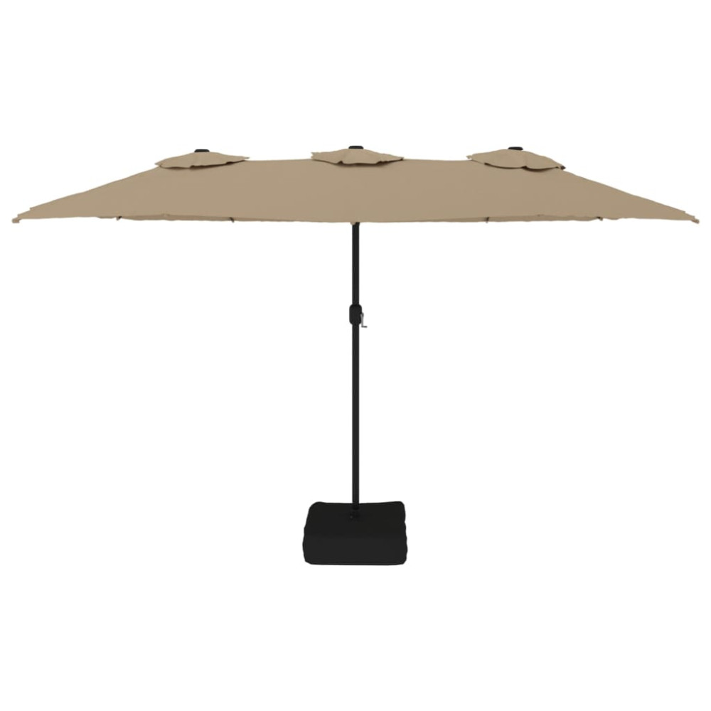 Produktbild för Parasoll dubbelt taupe 449x265 cm