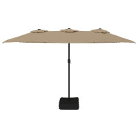 Produktbild för Parasoll dubbelt taupe 449x265 cm