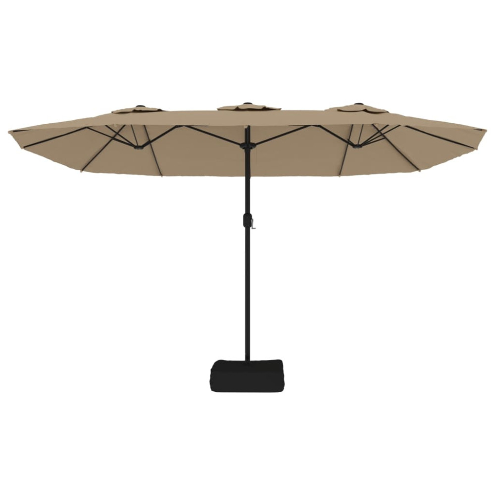 Produktbild för Parasoll dubbelt taupe 449x265 cm