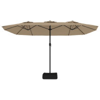 Produktbild för Parasoll dubbelt taupe 449x265 cm