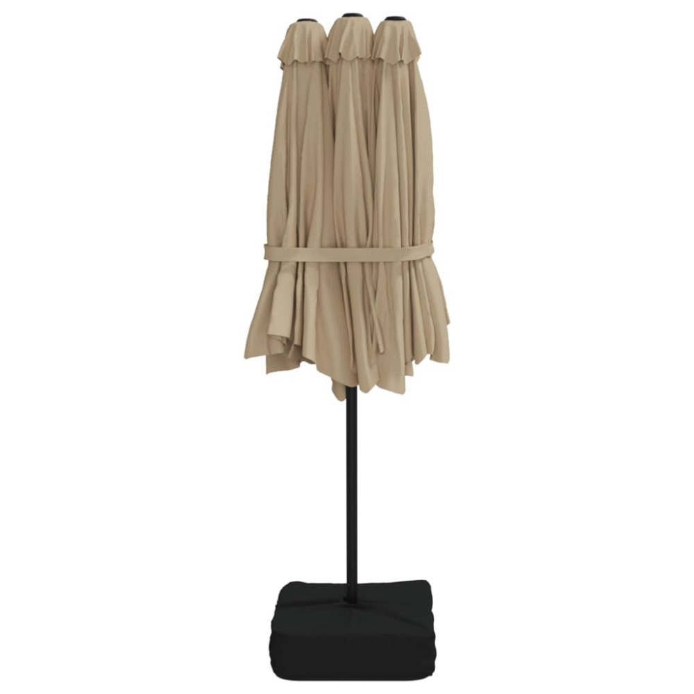 Produktbild för Parasoll dubbelt taupe 449x265 cm
