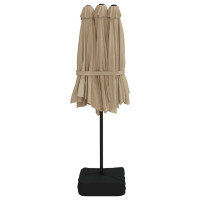 Produktbild för Parasoll dubbelt taupe 449x265 cm
