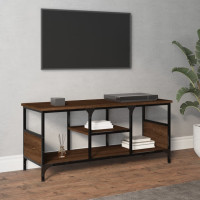 Produktbild för Tv-bänk brun ek 100x35x45 cm konstruerat trä & järn