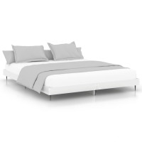 Produktbild för Sängram vit högglans 120x200 cm konstruerat trä