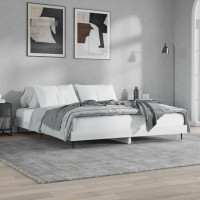 Produktbild för Sängram vit högglans 120x200 cm konstruerat trä
