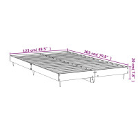 Produktbild för Sängram vit högglans 120x200 cm konstruerat trä