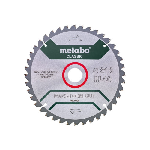 Metabo Metabo Classic Precision Cut Wood - cirkelsågblad - för plywood, mjuka träslag, lövträ, träfanér, MDF-skiva, kompositmaterial, obehandlad spånplatta