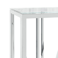 Produktbild för Avlastningsbord 110x30x70 cm rostfritt stål och glas