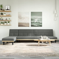 Produktbild för L-formad soffa mörkgrå 255x140x70 cm tyg